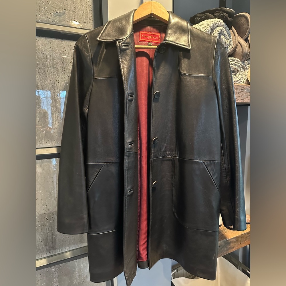 Cole Hann leather coat.
